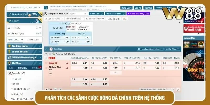 Chi tiết hơn về từng sân chơi