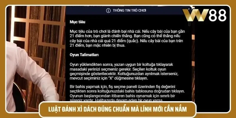 Những điều luật quan trọng trong xì dách online