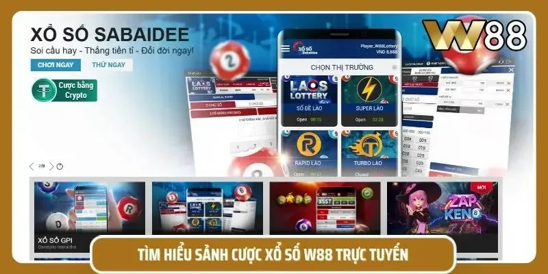 Giao diện sảnh cược xổ số W88 vô cùng thân thiện