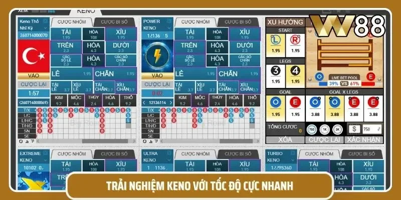 Trải nghiệm game Keno với nhịp độ siêu nhanh